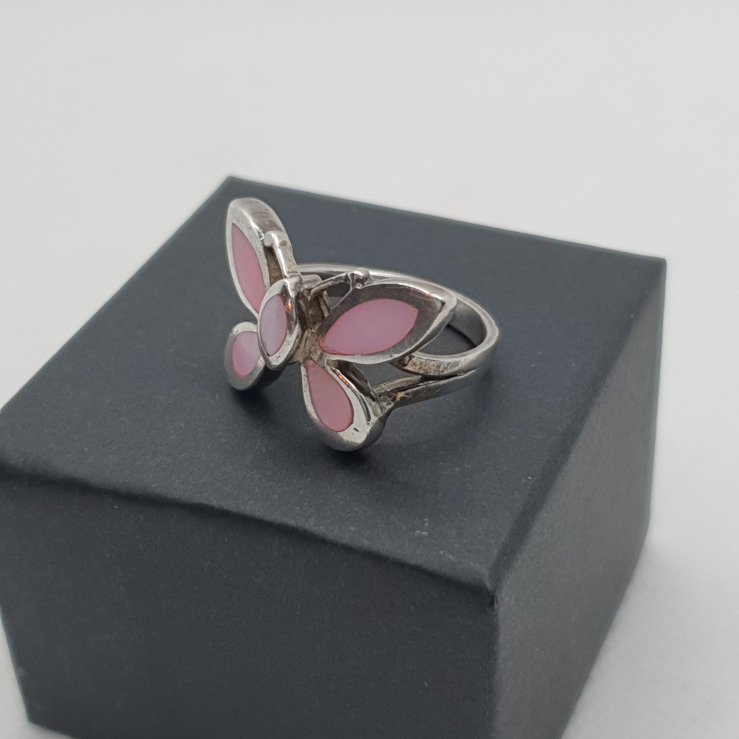 Pink Mother of Pearl Ring size N