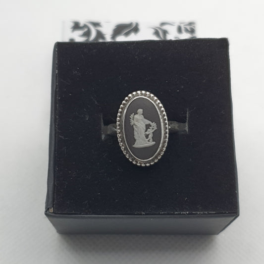 Black Jasperwear Wedgewood Ring size J