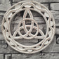 White Triquetra Wooden Hanging Sign