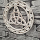 White Triquetra Wooden Hanging Sign