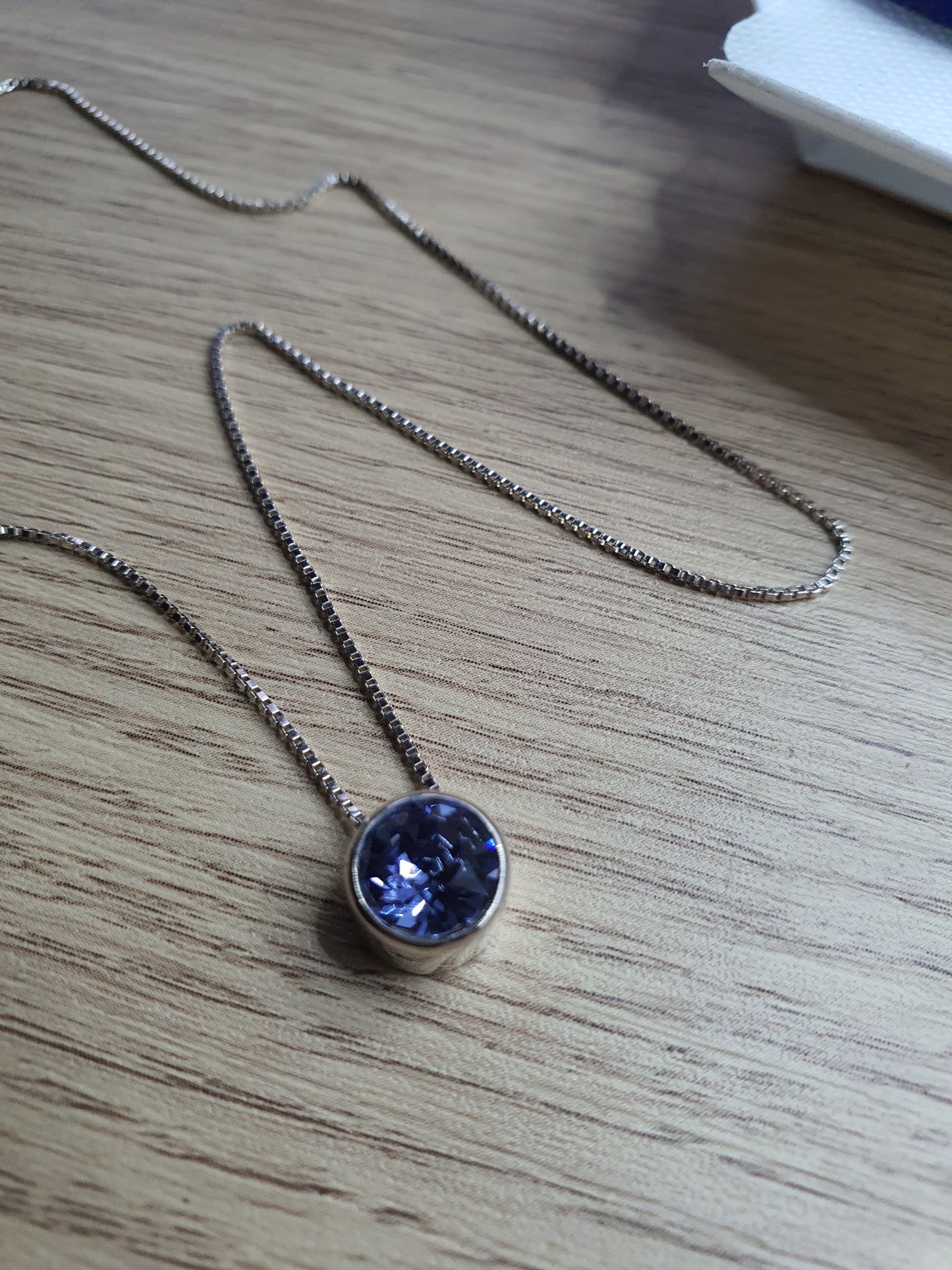 Sterling Silver Amethyst "Slider Chain" Necklace