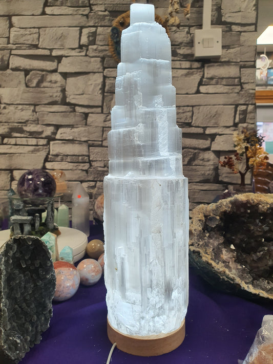 Large Selenite Mountain Light