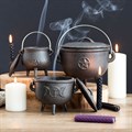 10CM CAST IRON CAULDRON WITH TRIPLE MOON