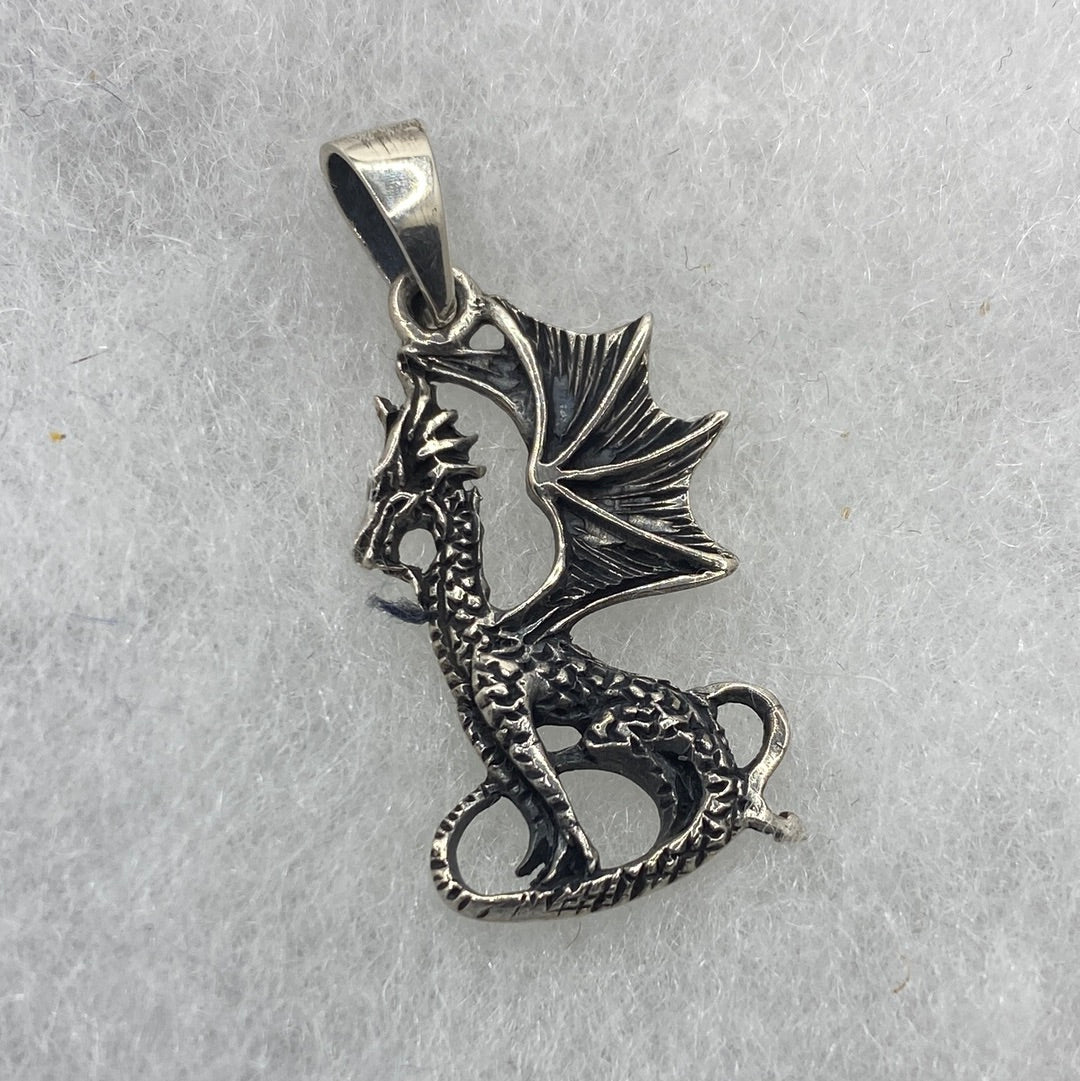 Sterling Silver Dragon Pendant