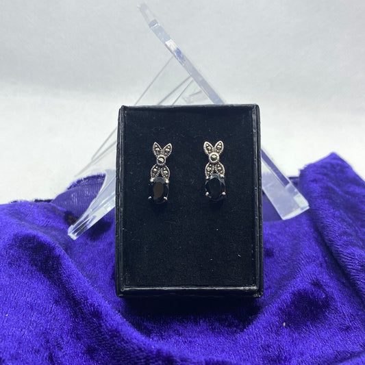 Black Onyx & Marcasite Earrings