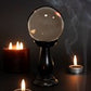 SMALL SMOKE GREY CRYSTAL BALL ON STAND