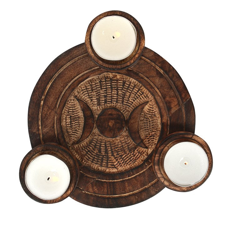 TRIPLE MOON TEALIGHT CANDLE HOLDER