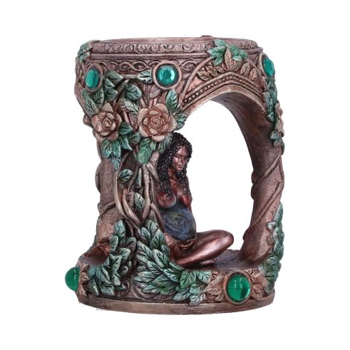 Bronze Mother Earth Tea Light Holder 7cm