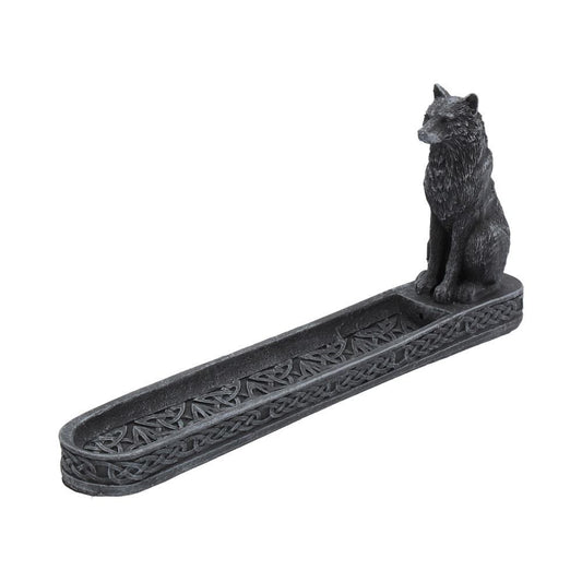 Catching The Scent Black Wolf Incense Burner 25cm