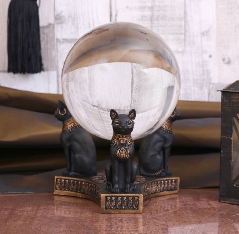 Bastet's Honour Crystal Ball Holder 12.7cm