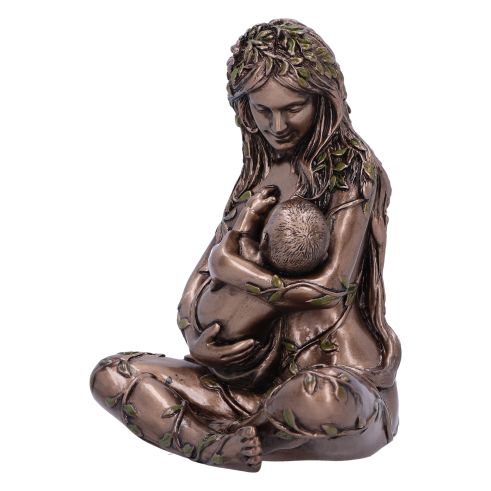 Earth Mother and baby bronze figurine 11cm