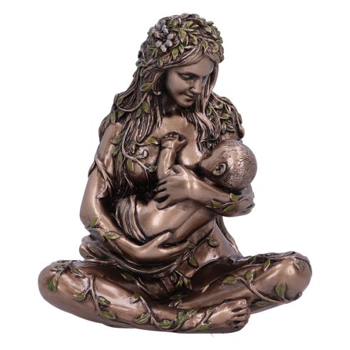 Earth Mother and baby bronze figurine 11cm