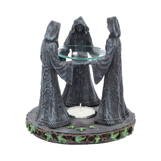 Pagan Magik Circle Triple Moon Oil Burner. (16cm)