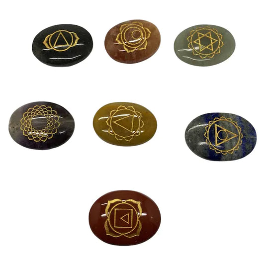 7 Chakra Stone Set with Wooden Case