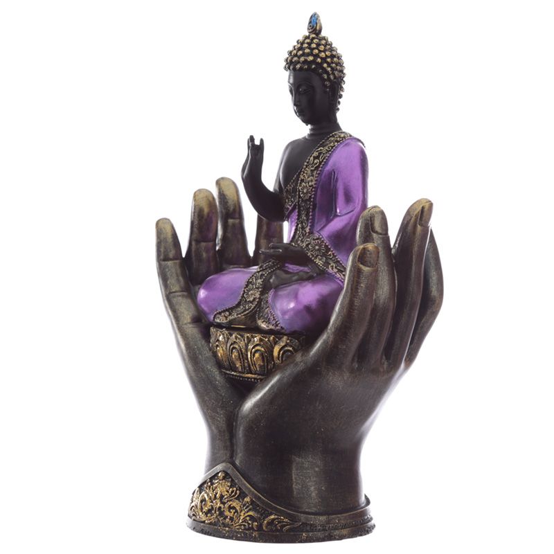 Pink and Black Thai Buddha in Hands