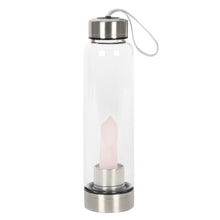 Load image into Gallery viewer, Rose Quartz Purifying Glass Water Bottle
