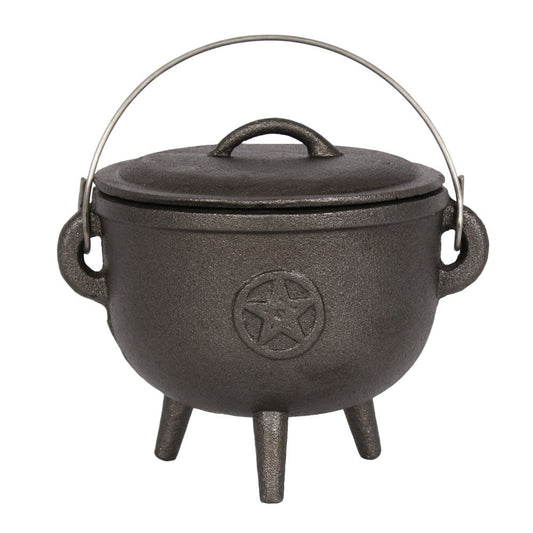 15cm Cast Iron Cauldron with Pentagram