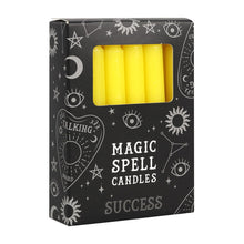 Load image into Gallery viewer, Yellow &#39;Success&#39; spell candles pack of 12
