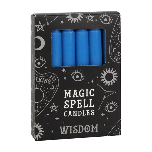 Dark Blue 'Wisdom' spell candles pack of 12