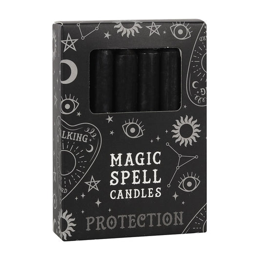 Black 'protection' spell candles pack of 12