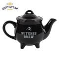 WITCHES BREW BLACK CERAMIC TEA POT