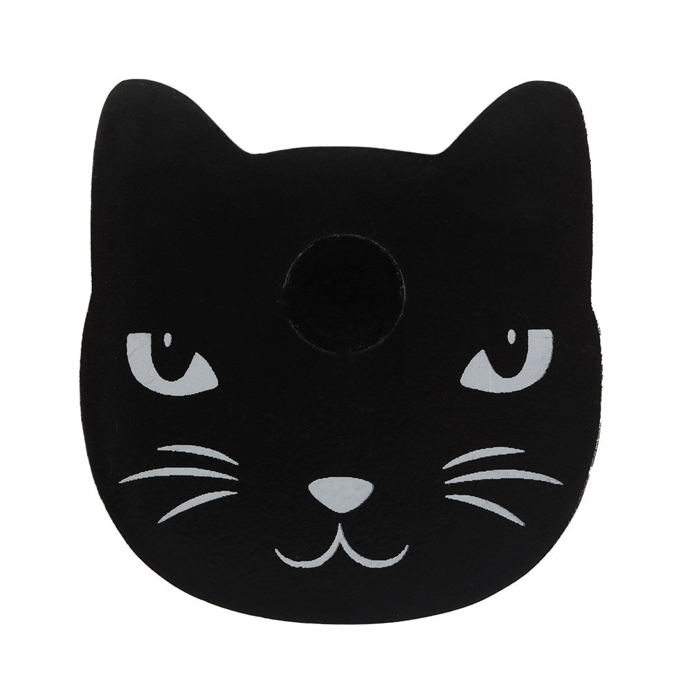 Black cat spell candle holder