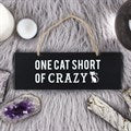 ONE CAT SHORT OF CRAZY WALL SIGN