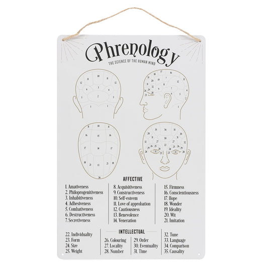 PHRENOLOGY MAP METAL SIGN