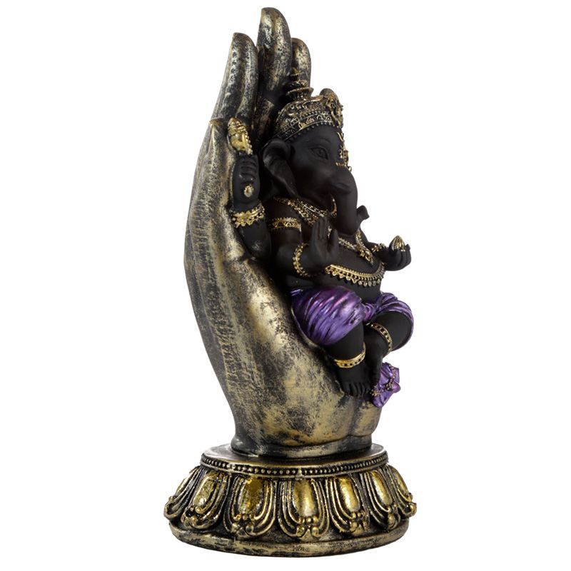 Purple, Gold and Black Ganesh in Hand