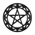 30CM BLACK WOODEN PENTAGRAM WALL ART