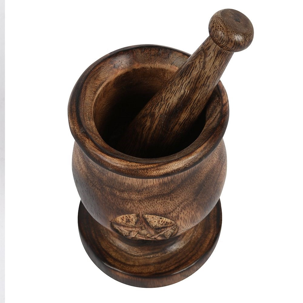 Wooden Pentagram Pestle and Mortar