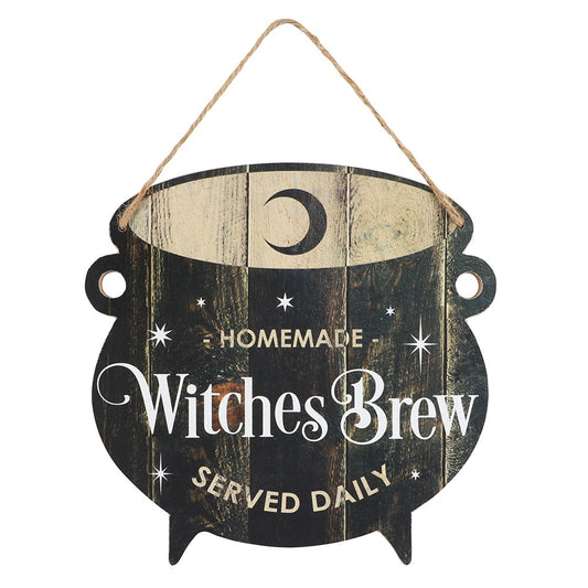 WITCHES BREW CAULDRON MDF HANGING SIGN