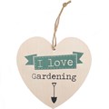 LOVE GARDENING HANGING HEART SIGN