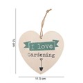 LOVE GARDENING HANGING HEART SIGN