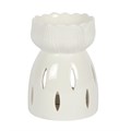 WHITE GLOSS LOTUS FLOWER OIL BURNER