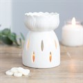 WHITE GLOSS LOTUS FLOWER OIL BURNER