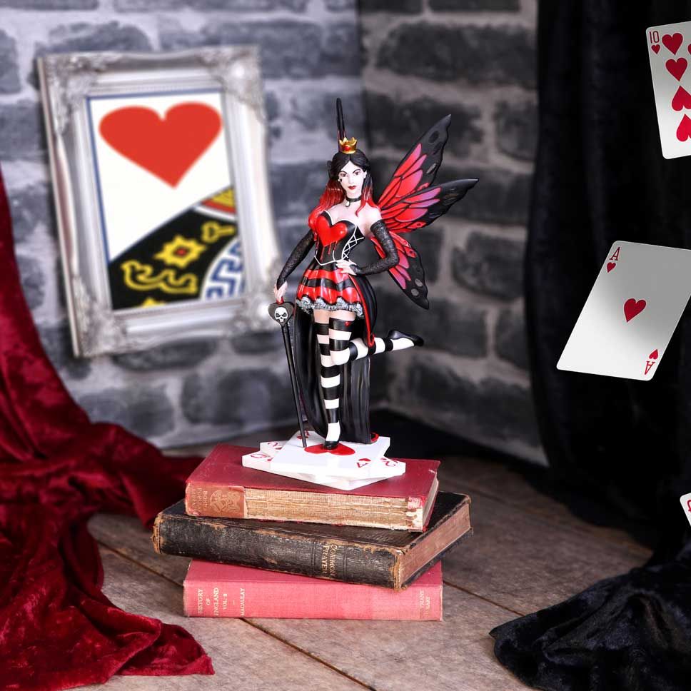 Wonderland Fairies Queen of Hearts Red Card Figurine