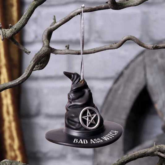 Bad Ass Witch Hanging Ornament 9cm