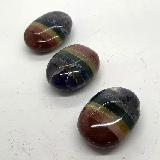 Palm Stone, Oval, 7 Chakra Bonded, 5-7cm