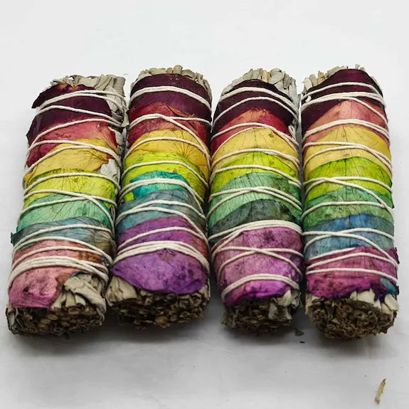 7 Chakra 4" Sage Smudge Stick x1