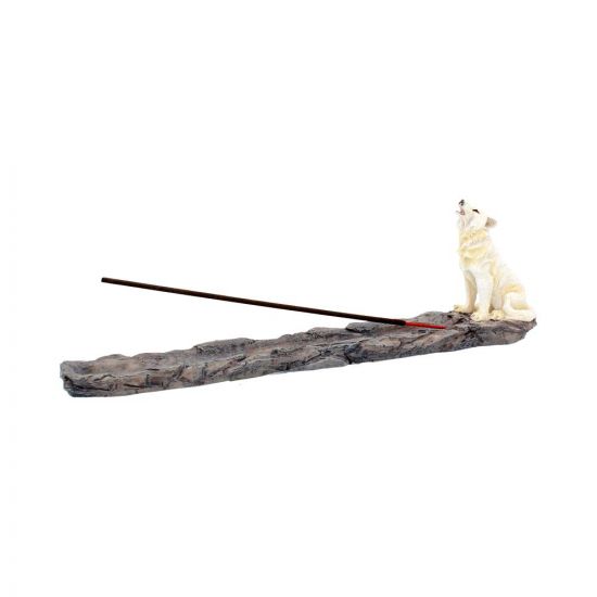 Wolf Call IHowling White Wolf Incense Holder 27.8cm