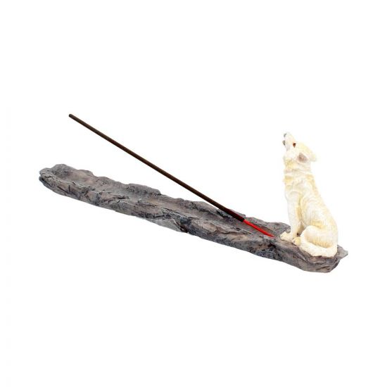 Wolf Call IHowling White Wolf Incense Holder 27.8cm