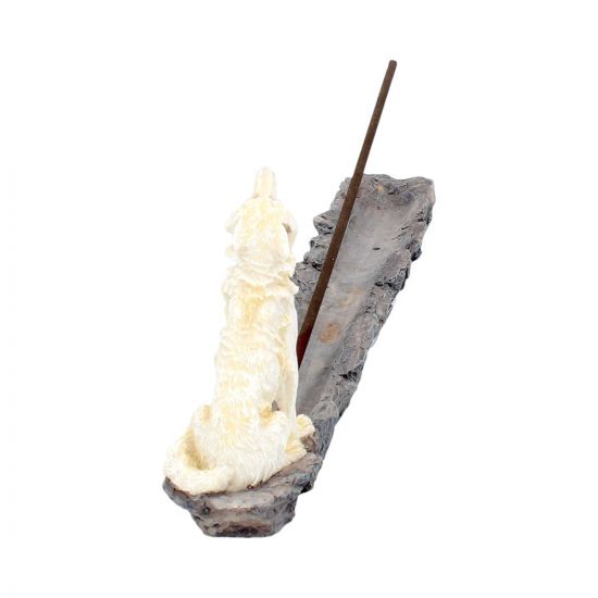 Wolf Call IHowling White Wolf Incense Holder 27.8cm