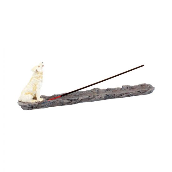 Wolf Call IHowling White Wolf Incense Holder 27.8cm