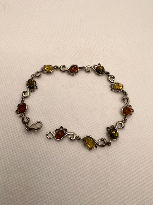 Amber Swan Sterling Silver Bracelet