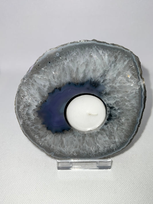 Purple Agate Tea Light Holder