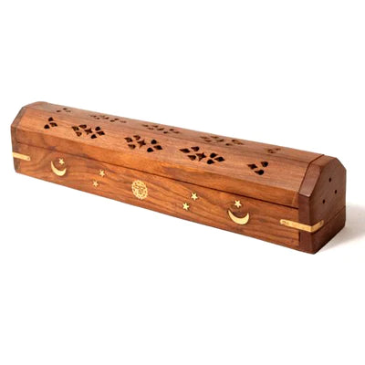 Wooden Coffin Incense burner box