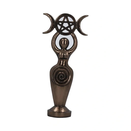Triple Goddess Figurine Bronzed Wiccan Idol Ornament 20cm