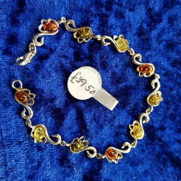 Amber Swan Sterling Silver Bracelet